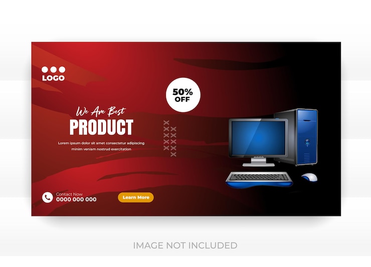 Vector a black and red ad for the brand product is available