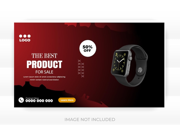 Vector a black and red advert for the best product