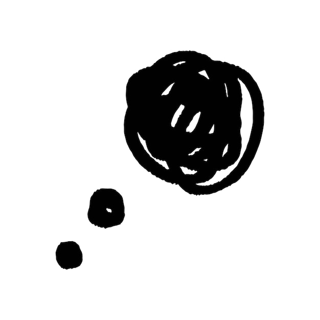 a black and white drawing of a ball and a ball of grapes