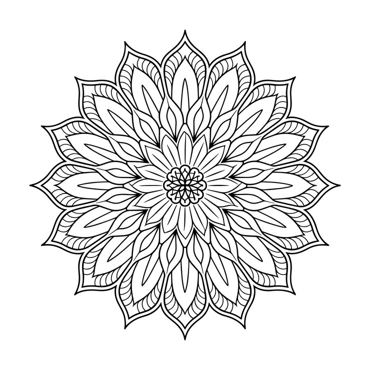 Vector a black and white drawing of a flower with a design that says quot mandalas quot