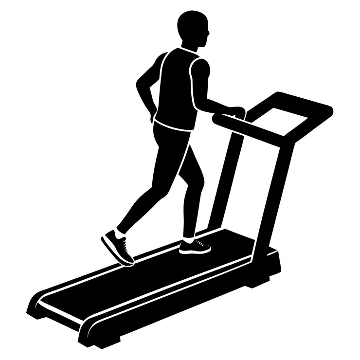 Vector a black and white drawing of a treadmill with the words  exercise  on it