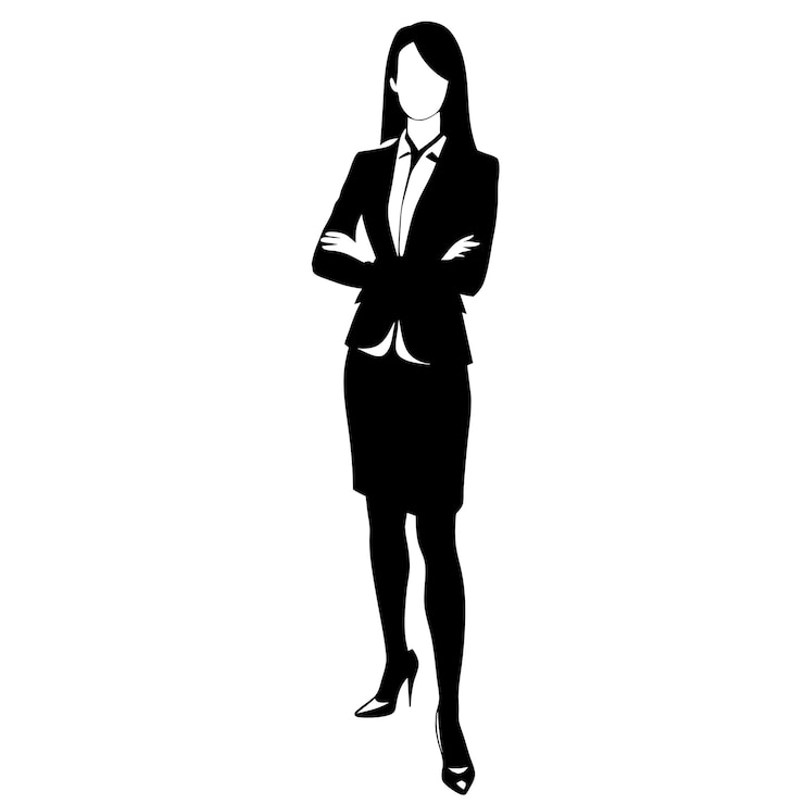 a black and white drawing of a woman in a suit and tie