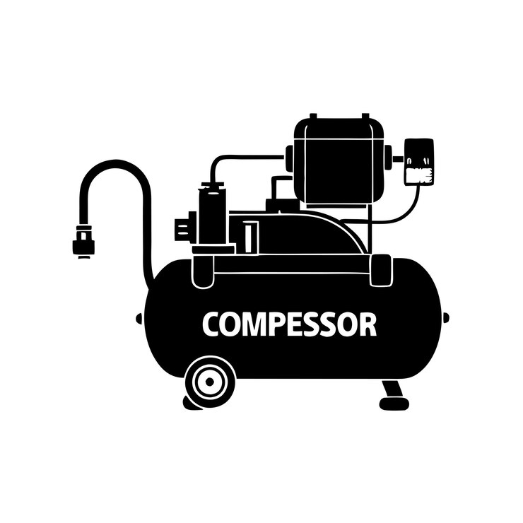 Vector a black and white illustration of a compressor