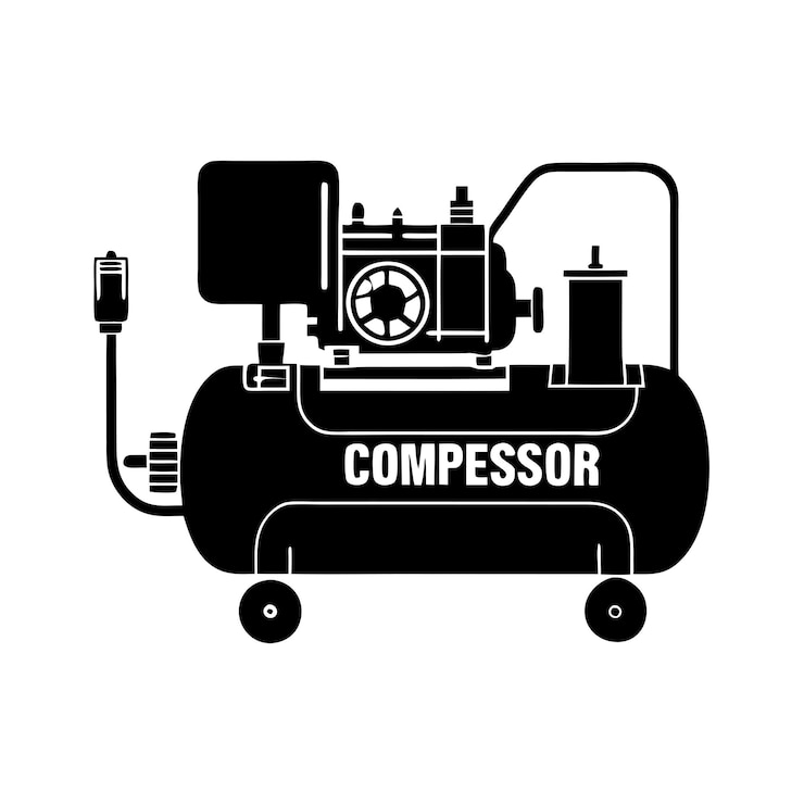 Vector a black and white illustration of a compressor