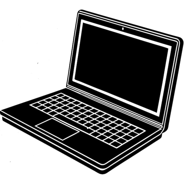 a black and white image of a laptop with a black screen that says quot the top quot