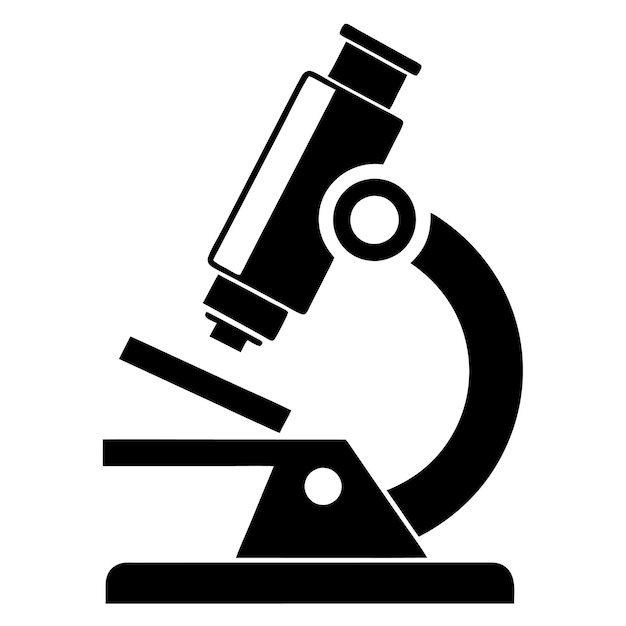 a black and white image of a microscope with the word microscope on it