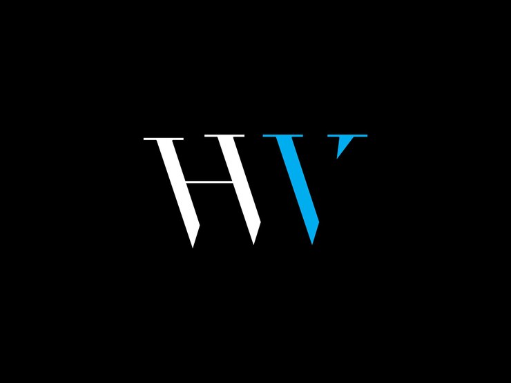 Vector a black and white logo for a company called hv