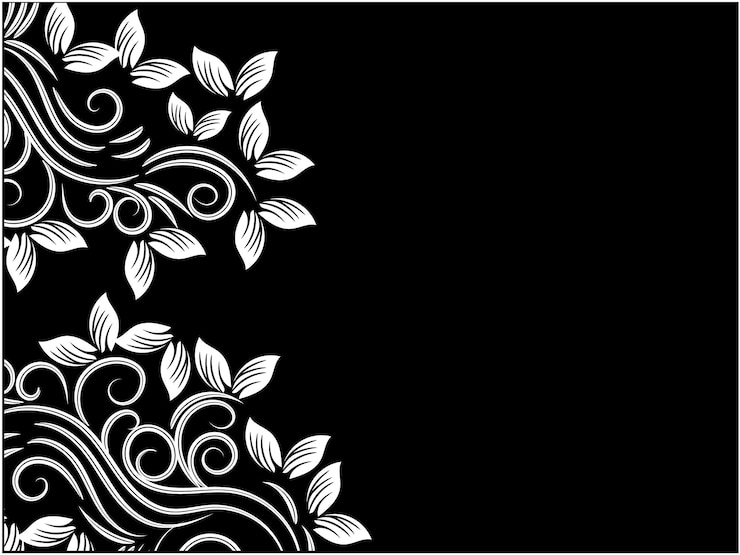 Vector a black and white picture of a flower with leaves on it