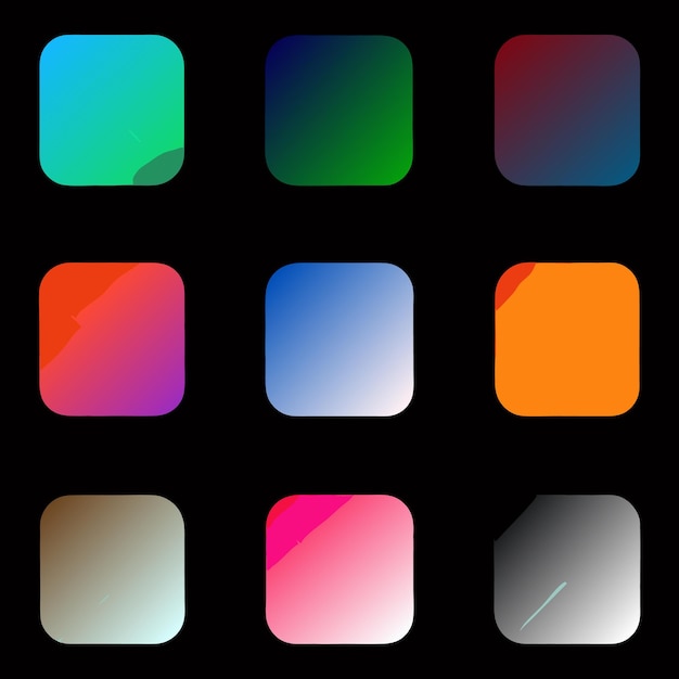 a black background with a colorful square that has different squares on it