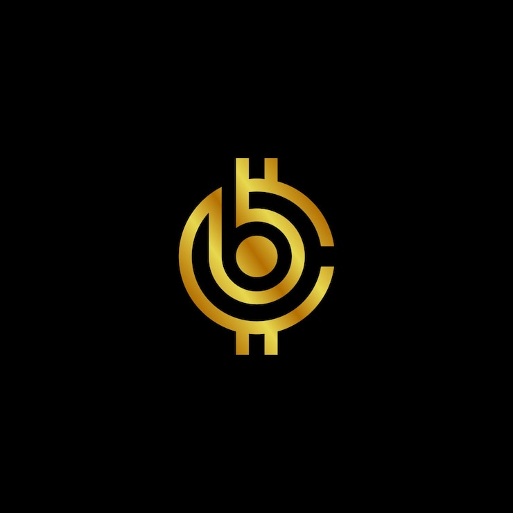 Vector a black background with a gold b on it