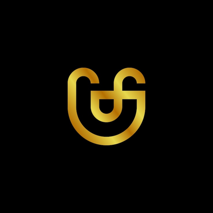 Vector a black background with a gold letter g on it