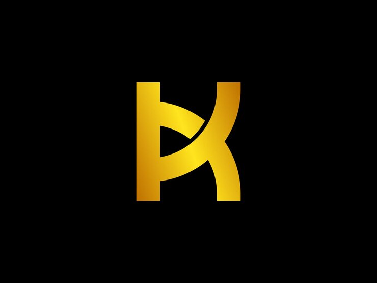 Vector a black background with a gold letter k and a yellow letter k