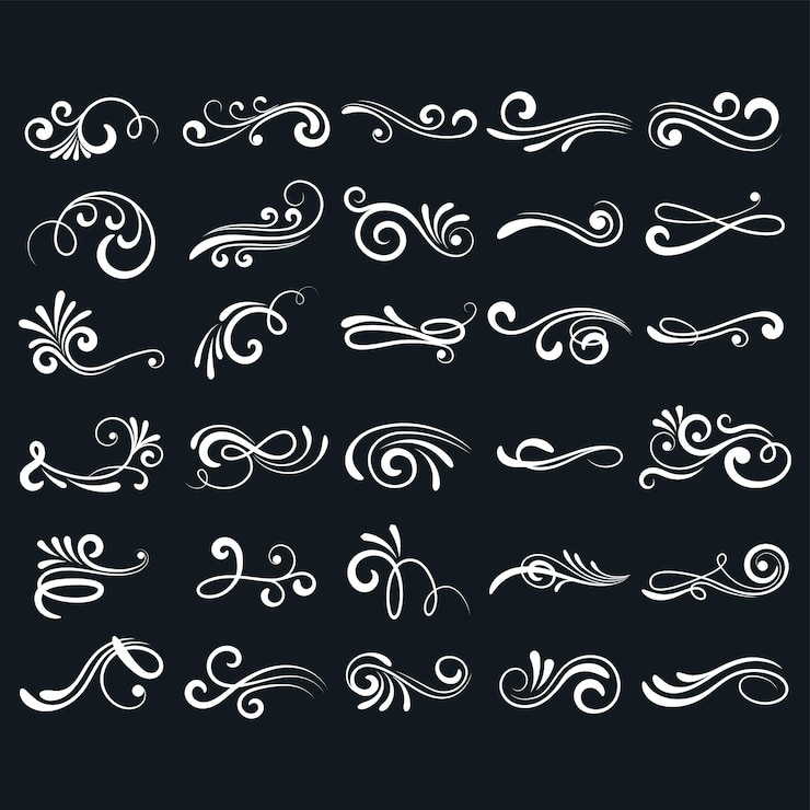 Vector a black board with a white and black border and a black background with a white swirl