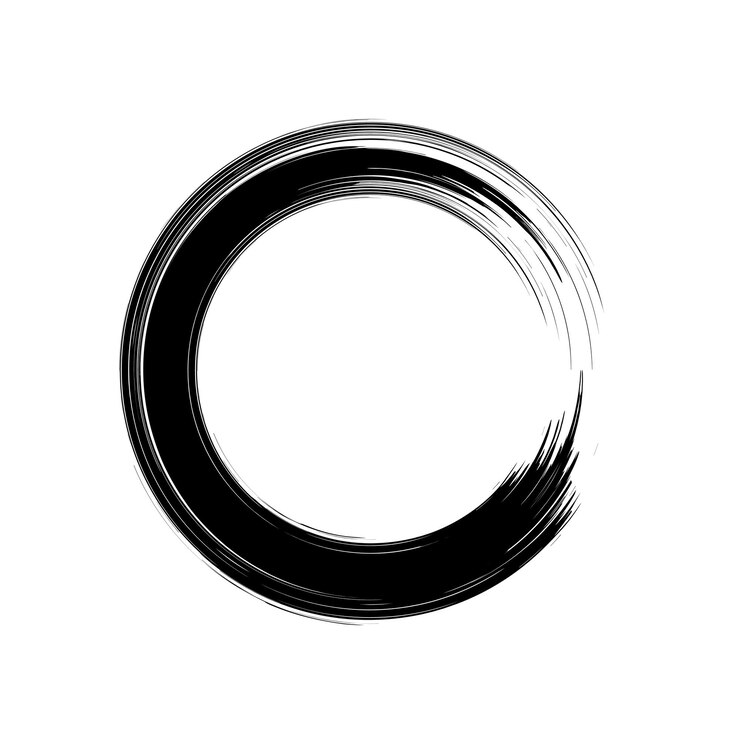 a black circle with a black outline on it