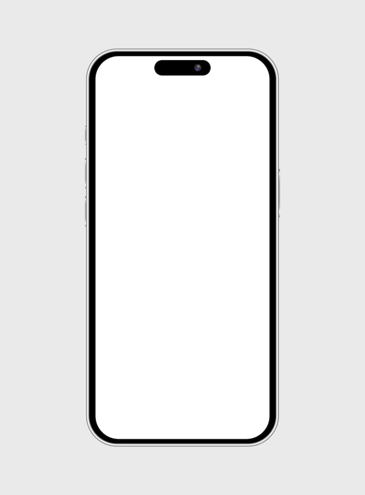 Vector a black iphone with a white back that says iphone on the back