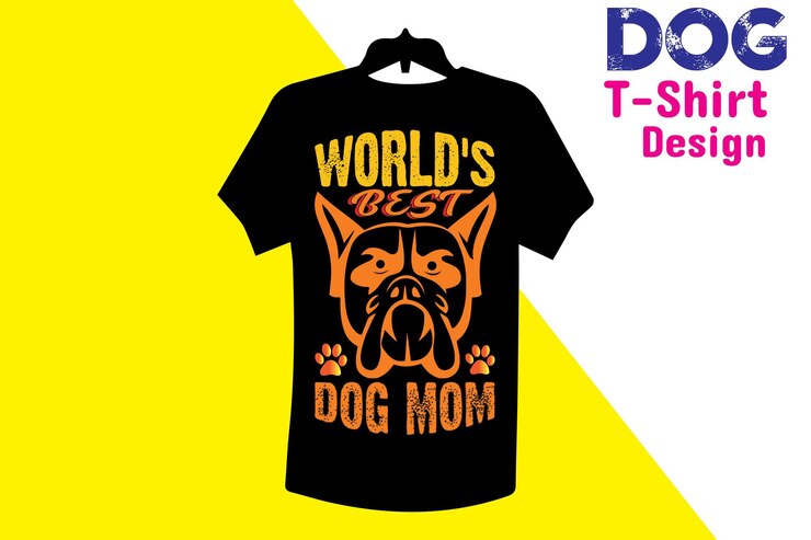 A black shirt that says world's best dog mom on it.
