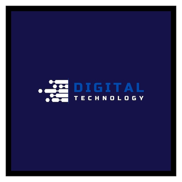 a blue and white sign that says digital technology