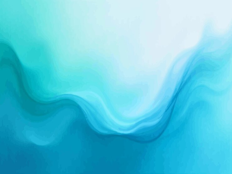 Vector a blue background with a wave that has the word the word on it