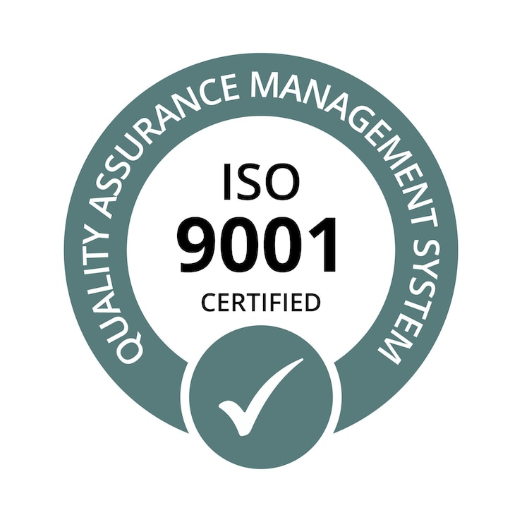 A blue circle with the words quality assurance management system.