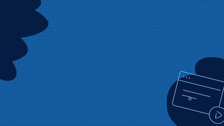 Vector a blue piece of paper with a logo that says the word on it