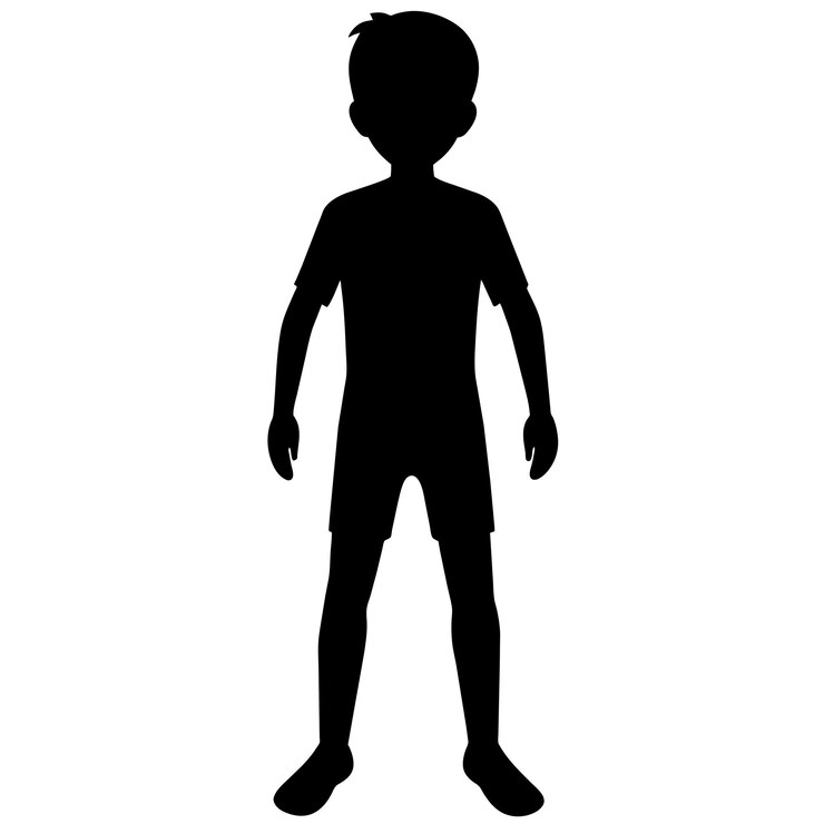 A Boy vector silhouette black color illustration 18