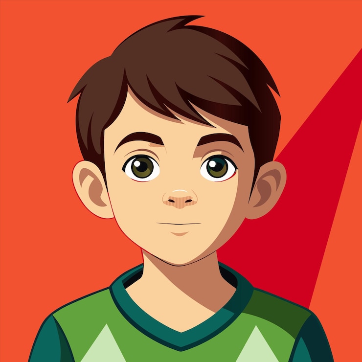 Vector a boy with a green shirt that says quot hes a quot