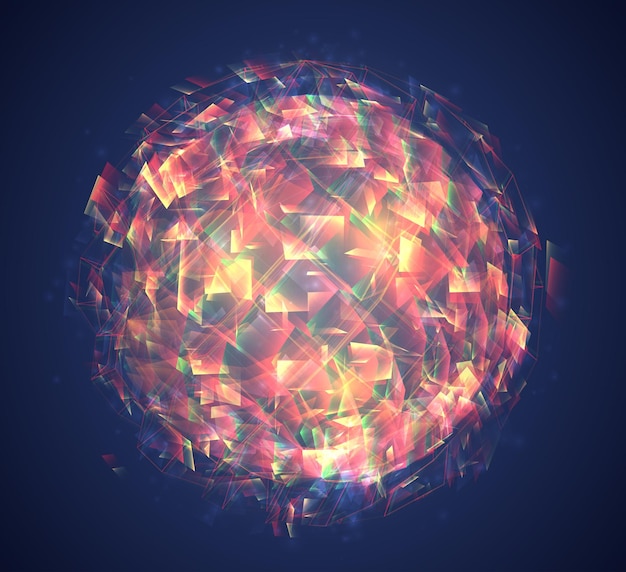 A bright colored energy stream swirling against a dark background vector abstract concept