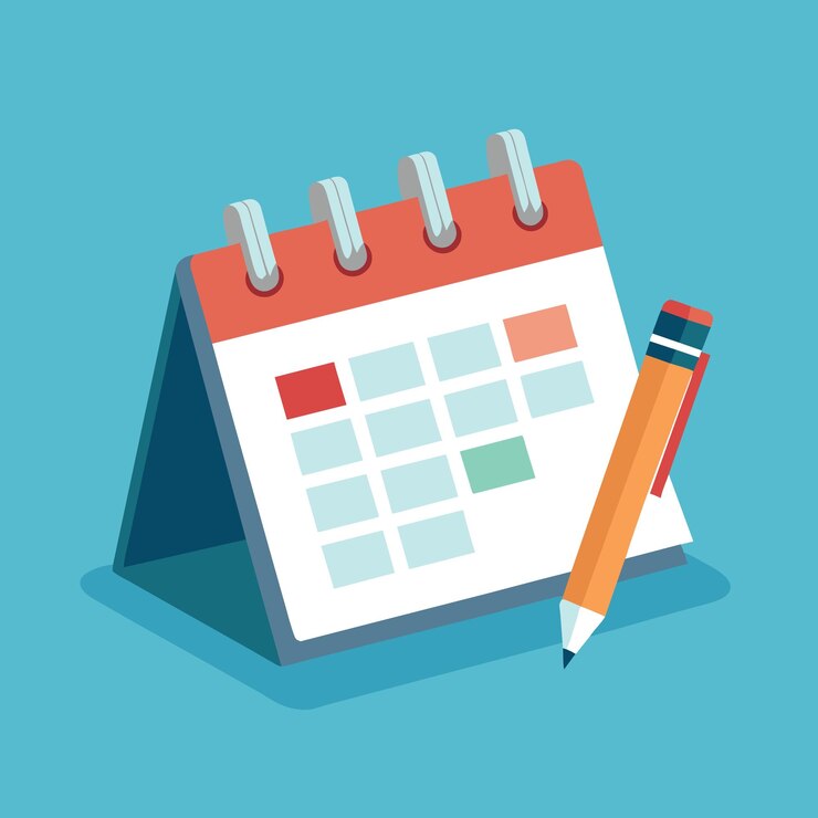 Vector a calendar with a pencil and a pencil on it