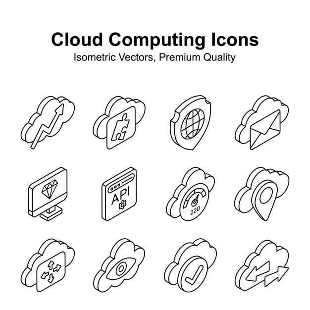 A captivating cloud computing isometric icons set ready for premium use