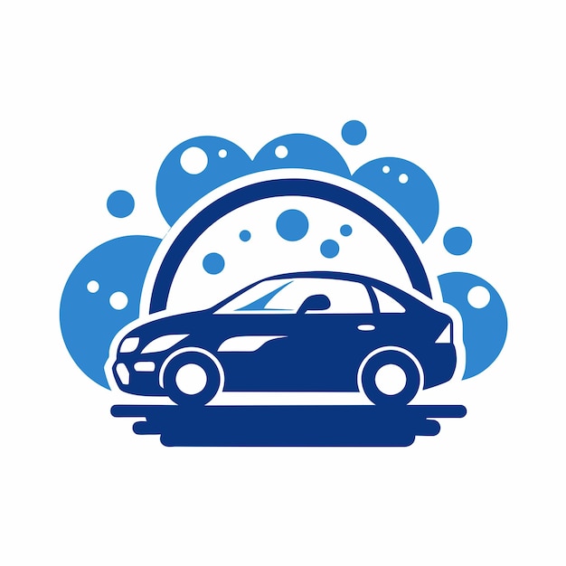 a car wash featuring a car being washed with foam set against a solid white background 35