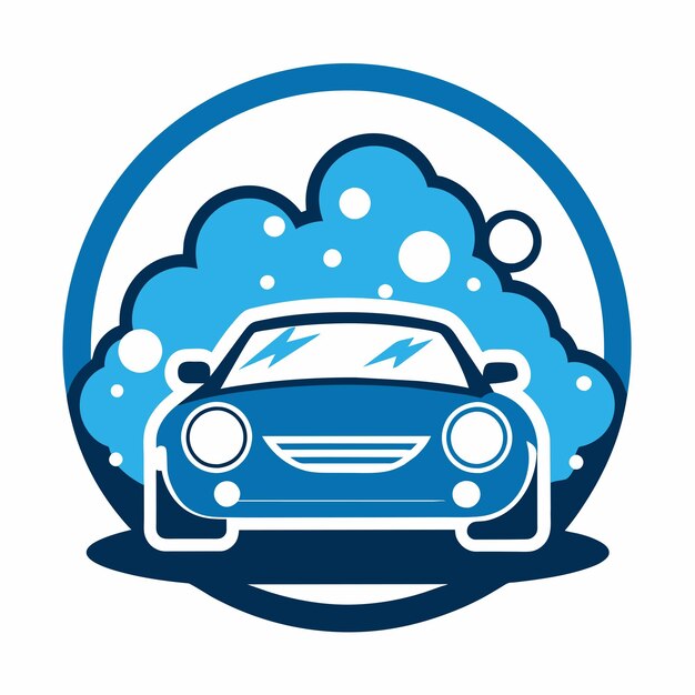 a car wash featuring a car being washed with foam set against a solid white background 3