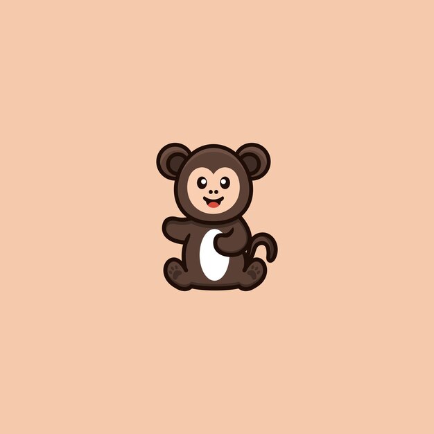 A cartoon bear with a brown background