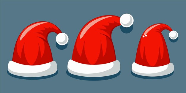 a cartoon drawing of santa claus and a man wearing a santa hat