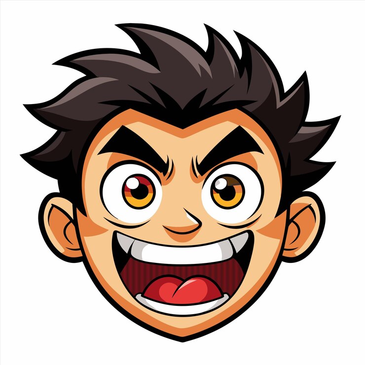 Vector a cartoon image of a man with a angry expression