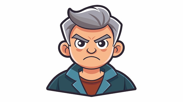 a cartoon man with a angry expression on his face