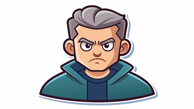 a cartoon man with a angry expression on his face