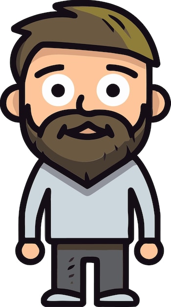 a cartoon man with a beard and a mustache with a face that says  hes a