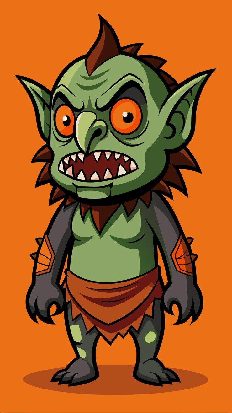 Vector a cartoon of a green zombie with a red background