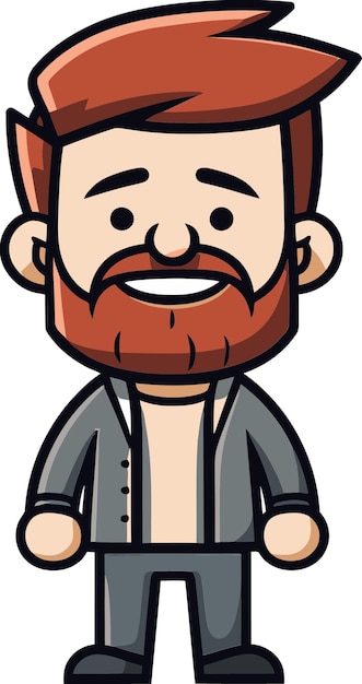 a cartoon of a man with a beard and a beard