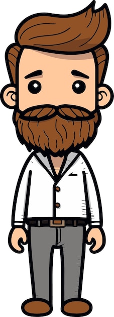 a cartoon of a man with a beard and glasses