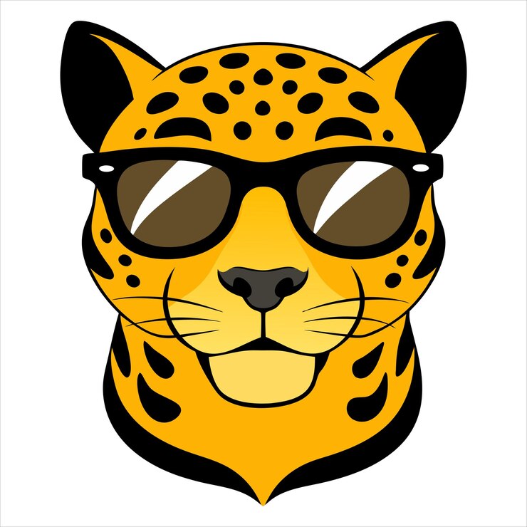 a cheetah with sunglasses that says cheetah