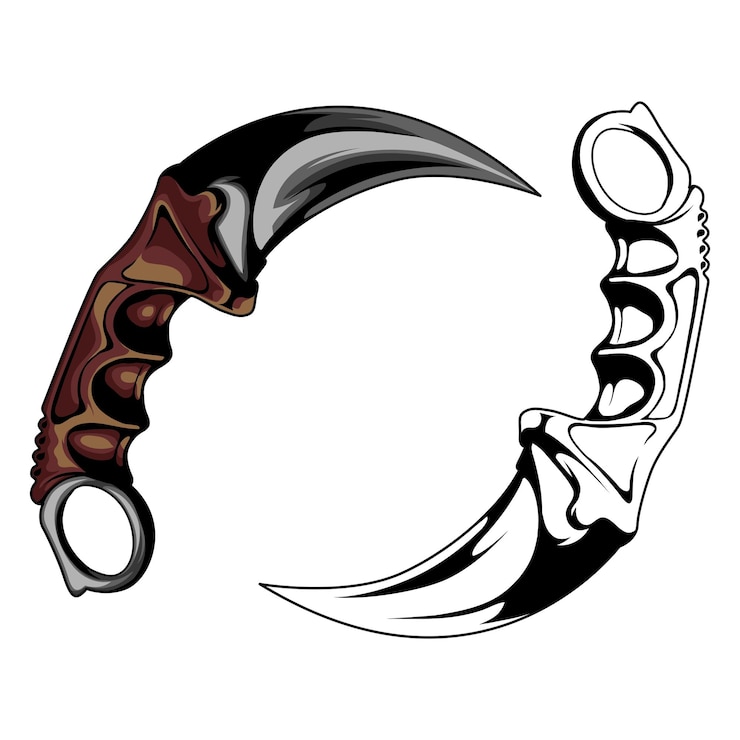 Vector a claw is shown in a circle with the word knife on it