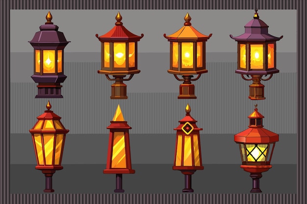 a collection of colorful lanterns with the words lantern on the bottom