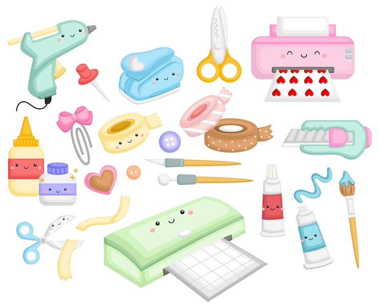 Vector a collection of crafting tools and supplies