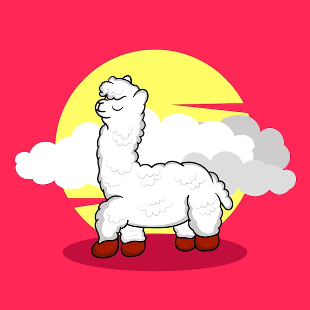 a collection of cute alpacas premium vector