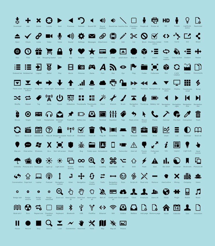 Vector a collection of different icons