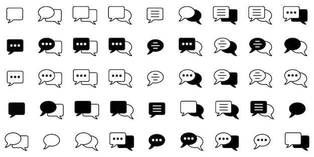 a collection of different speech bubbles with a line of speech bubbles