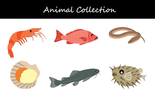 a collection of fish and sea creatures from the collection
