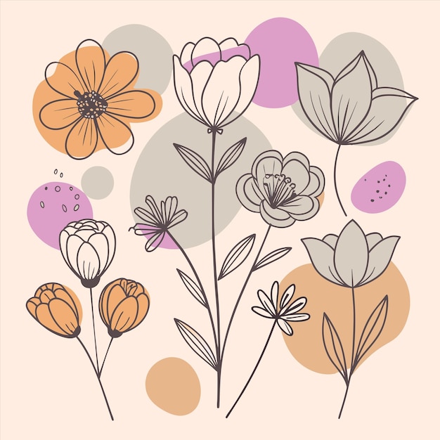 a collection of flowers including one with the word quot spring quot on the bottom