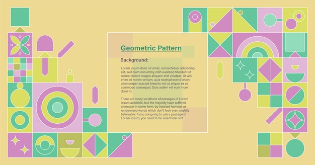A collection of geometric shapes combined to create a mosaicpatterned background